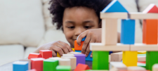 Child playing with blocks