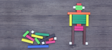 Cuisenaire Rods on grey background 