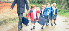 Children walking into school