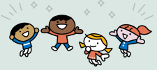 Happy characters jumping
