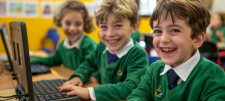 pupils in green uniform