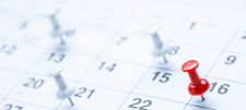 Red pin in calendar