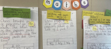 Maths learning wall in classroom