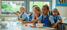 primary children in classroom