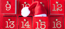 Red numbers advent calendar boxes