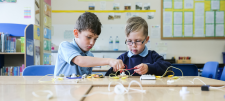 Children conducting a science experiment together