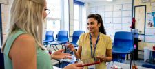 two female teachers talking