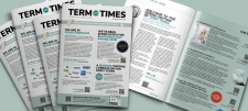 Graphic image of a spread of papers with text