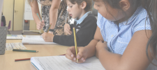 children writing