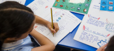 primary girl writing