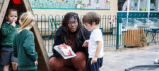 teacher with early years pupils