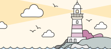 An illustration of a lighthouse