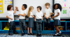 children of different ethnicity lined up together