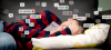 Unhappy child covering his face, surrounded by negative message text