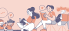 Illustration of people reading from books
